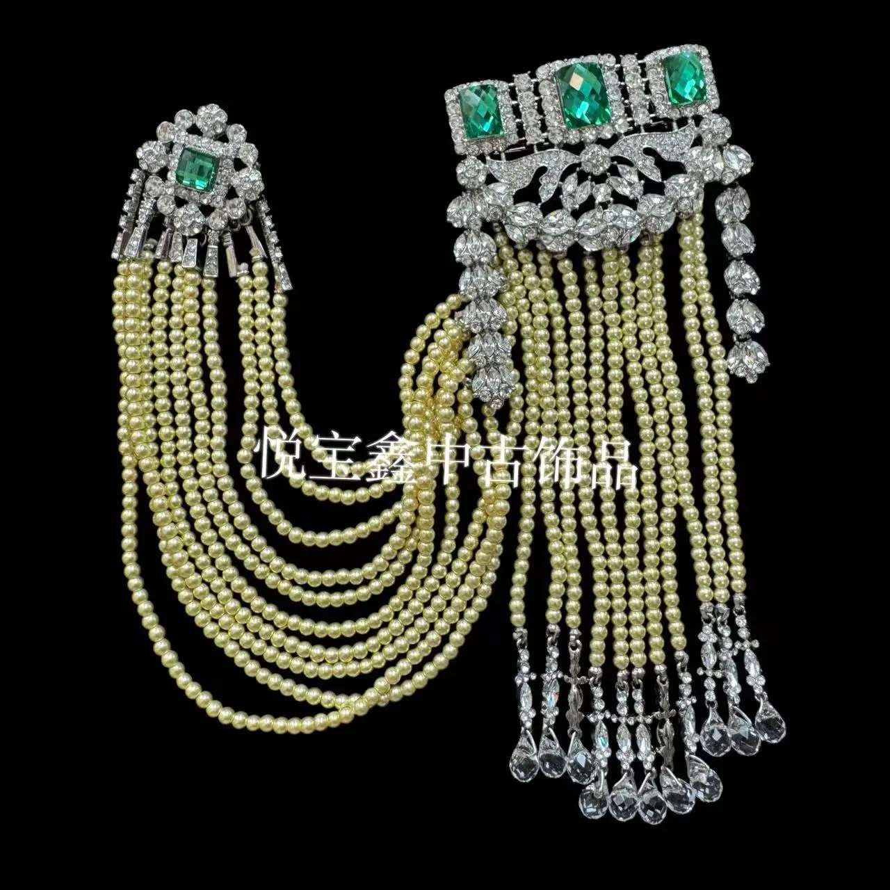quality yellow imitation pearl brooch tassel pendant tassel brooch exaggerated  elegant women's suit coat brooch