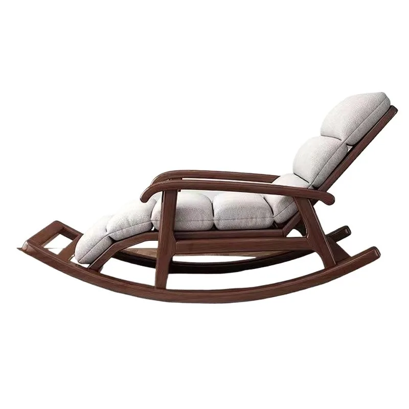 

Chinese walnut solid wood rocking chair elderly leisure chair adult nap recliner new balcony rocking recliner