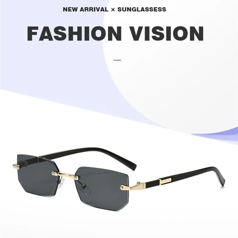 Trendy Rimless Sunglasses for Men Women Fashion Frameless  display picture 1