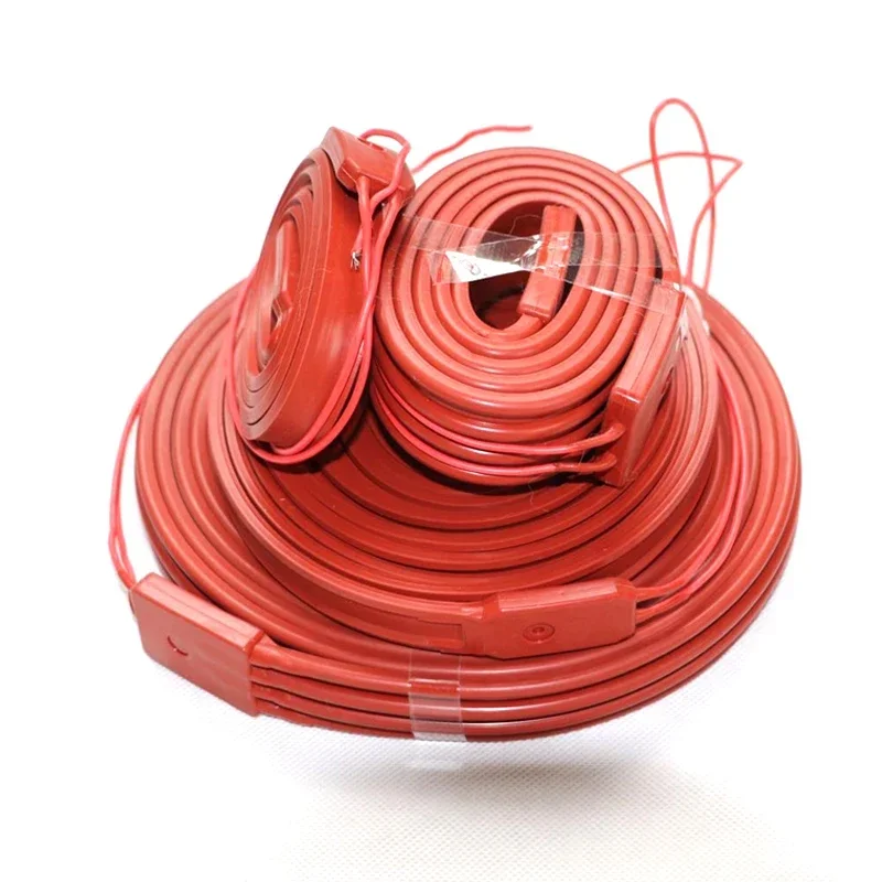 Tira de silicona Flexible para calentador, cinta de protección contra congelación de 12V, 24V, 110V, 220V, 15/25/30/50mm, 1/2/3/4/5/10/15/20 metros