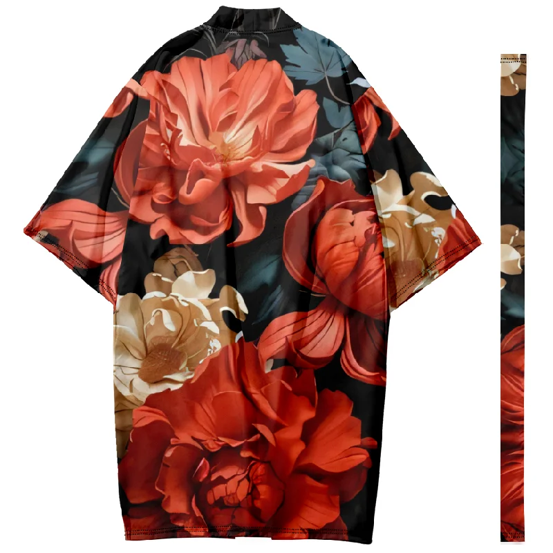 

Japanese Long Kimono Men Retro Flora Cardigan Women Samurai Costume Kimono Cosplay Fashion Kimonos Shirt Casual Yukata Jacket