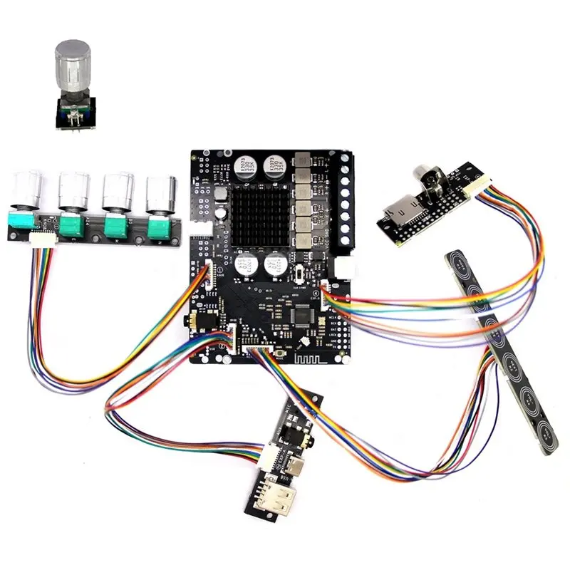 Y47A for DSP Tuned 2.1 Amplifier Board, 2x50W + 100W Subwoofer, App Bluetooth 5.3, WS2812 Effects, TF/USB/SPDIF/AUX Input, I2S