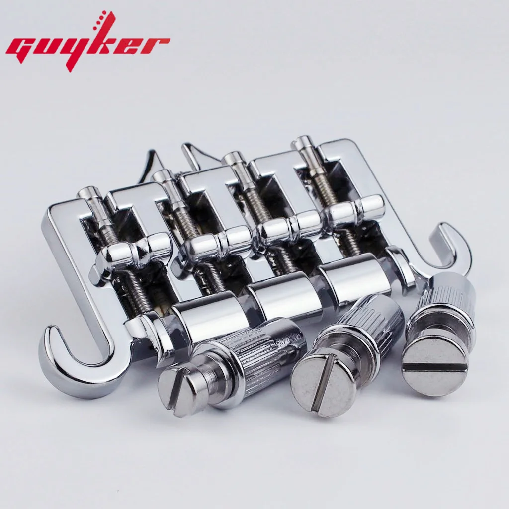 3 Point 4 String Bass Bridge Tailpiece Chrome For GBS EP Guitar Parts