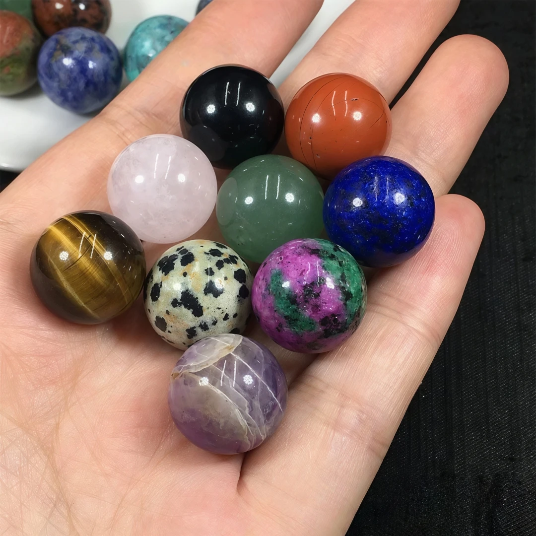 1/5/10pcs Natural Stone16mm Beads Crystal Amethyst Tiger Eye Quartz Chakra Yoga Stone Round Balls Ornaments Jewelry Accessories