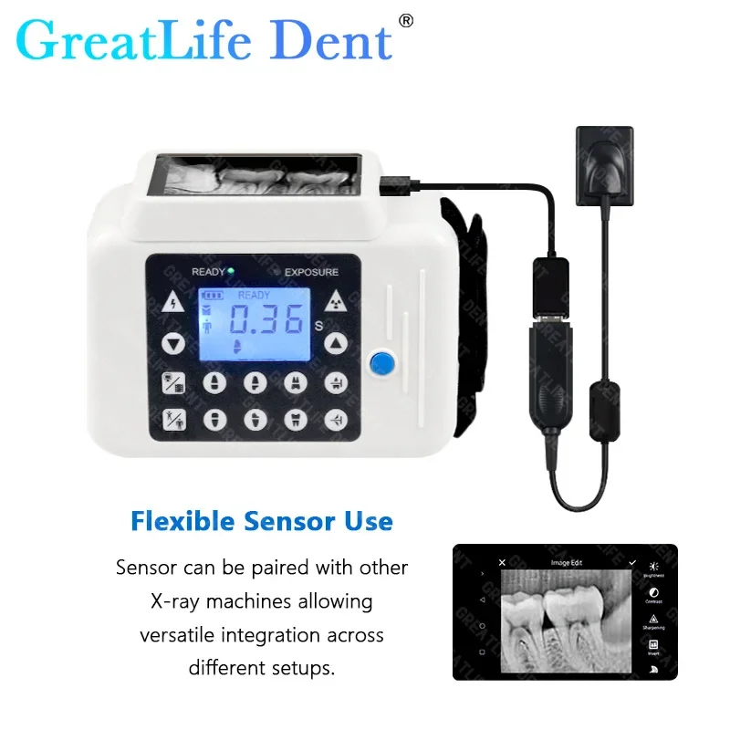 GreatLfie Dent Dental Sensor Kit Original Portable Dental X-ray Machine High Frequency X Ray Film Lab Equipment Dentistry