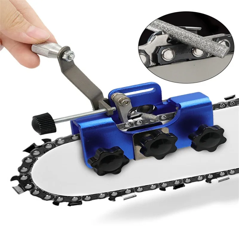 

Easy Portable Chainsaw Sharpening Jig Aluminium Alloy Chainsaw Sharpener with Grinder Stones Chain Saw Drill Sharpen Tool