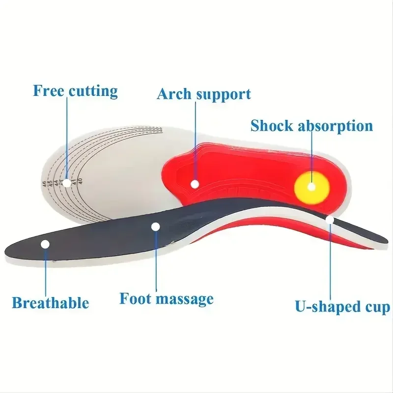 Flat Feet Arch Support Orthopedic Insole Shoe Inserts for Foot Pain Relief Heel Spur Plantar Fasciitis Over-pronation Correction