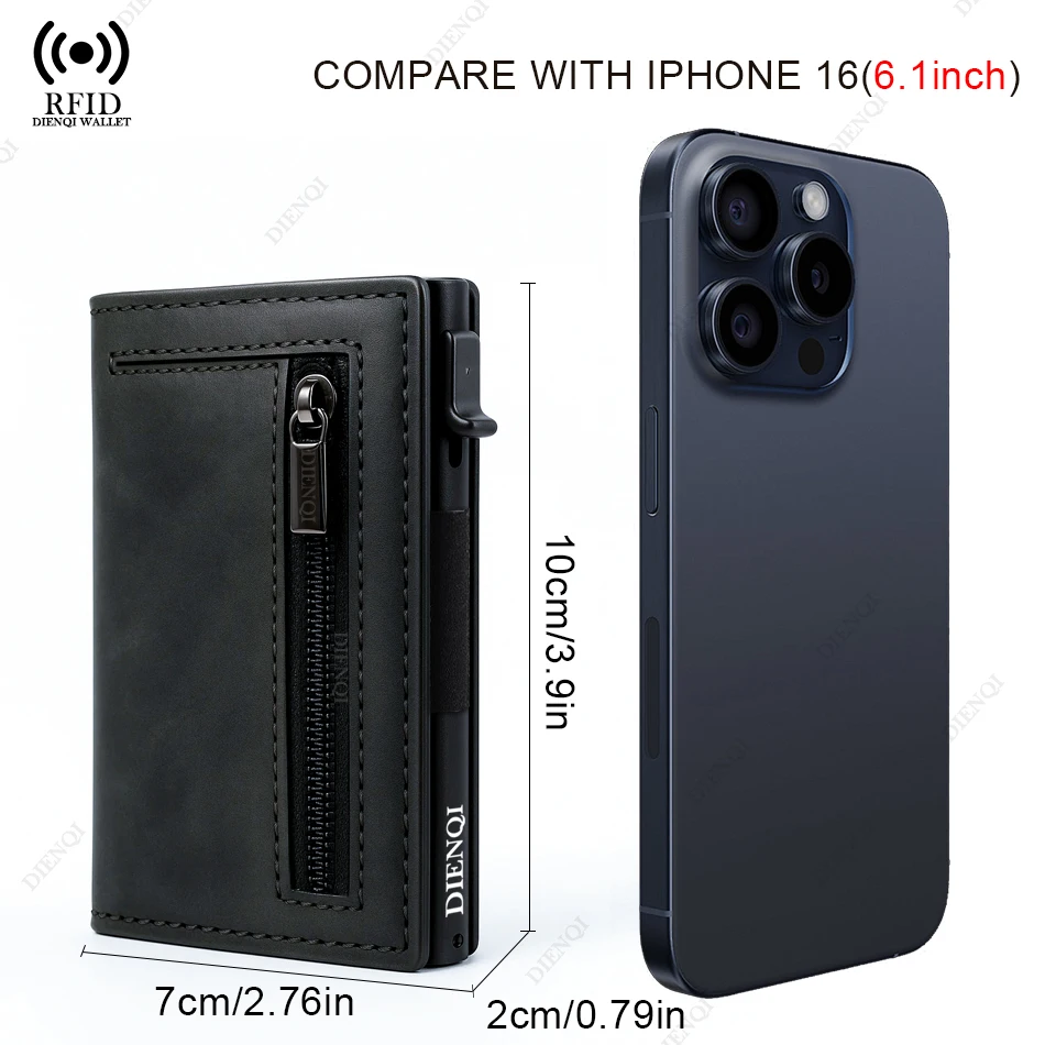 RFID Business Card Holder Credit CardHolder Luxury Men Wallet Mental Aluminium Slim Thin Small Black MoneyBag Male Festival Gift