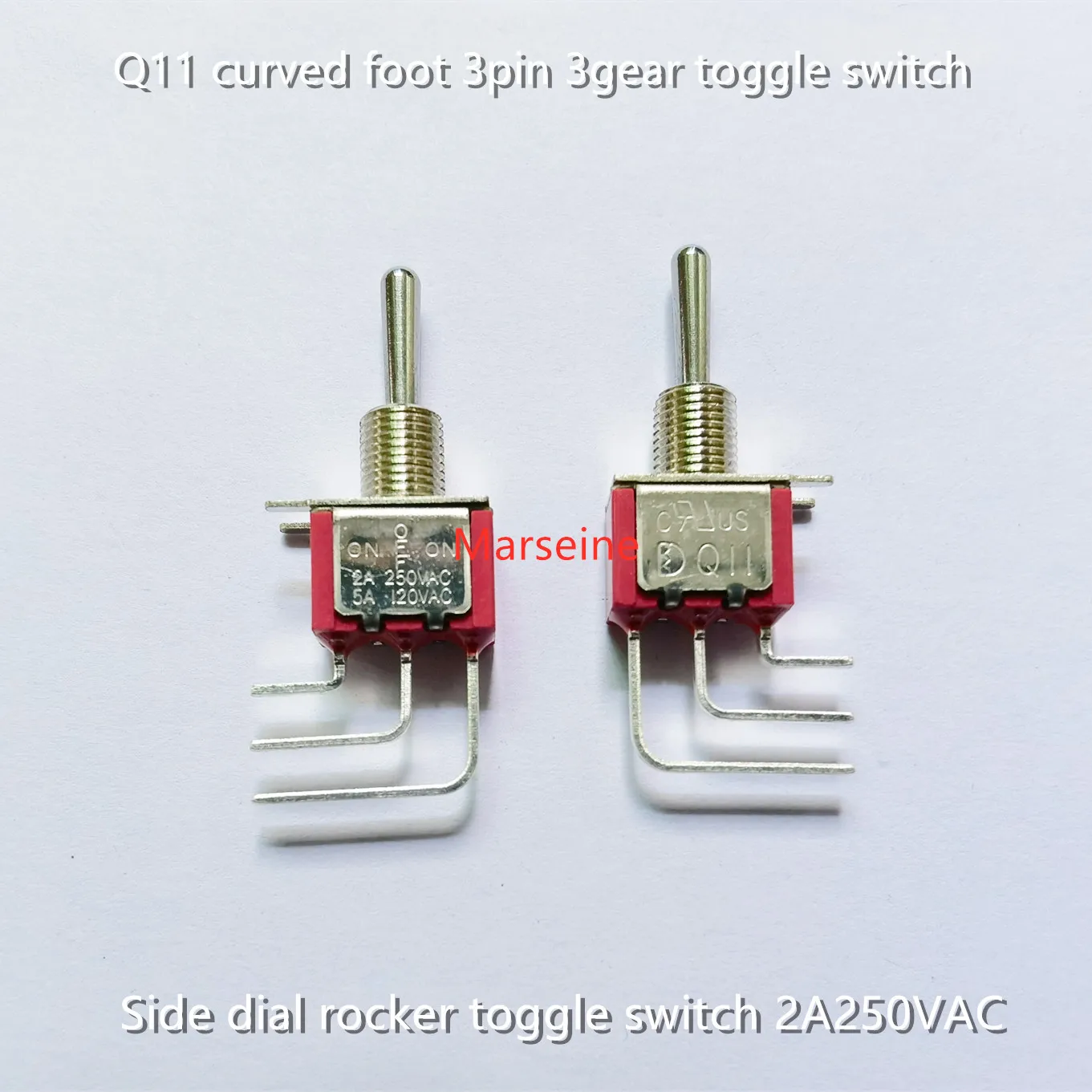 

Original New 100% Q11 curved foot 3pin 3gear toggle switch side dial rocker toggle switch 2A250VAC