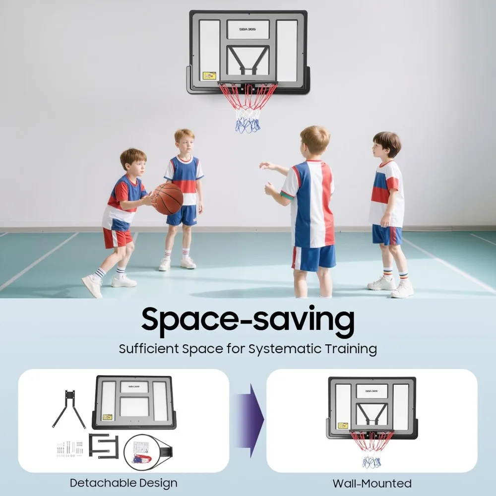 Stangenmontierte Basketballkorb-Kombination für den Innen- und Außenbereich mit 44-Zoll-Rückwand und Rand für ein haustierfreundliches Spiel