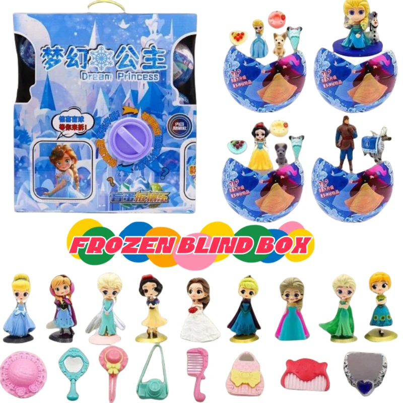 

New Frozen Elsa and Anna Anime merchandise Two-Dimensional Gashapon Blind Box Student Cartoon Fun Blind Egg Toy Surprise Gift