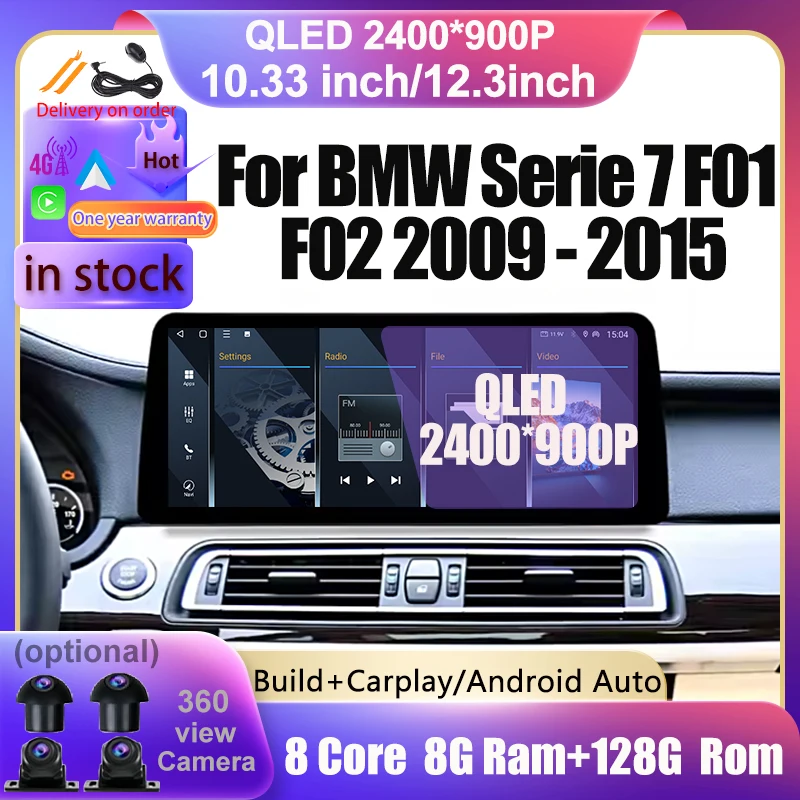 

Carplay Android 14 Car Radio For BMW Serie 7 F01 F02 2009 2010 2011-2015 NBT CIC System 4G WIFI Video Multimedia Player DSP