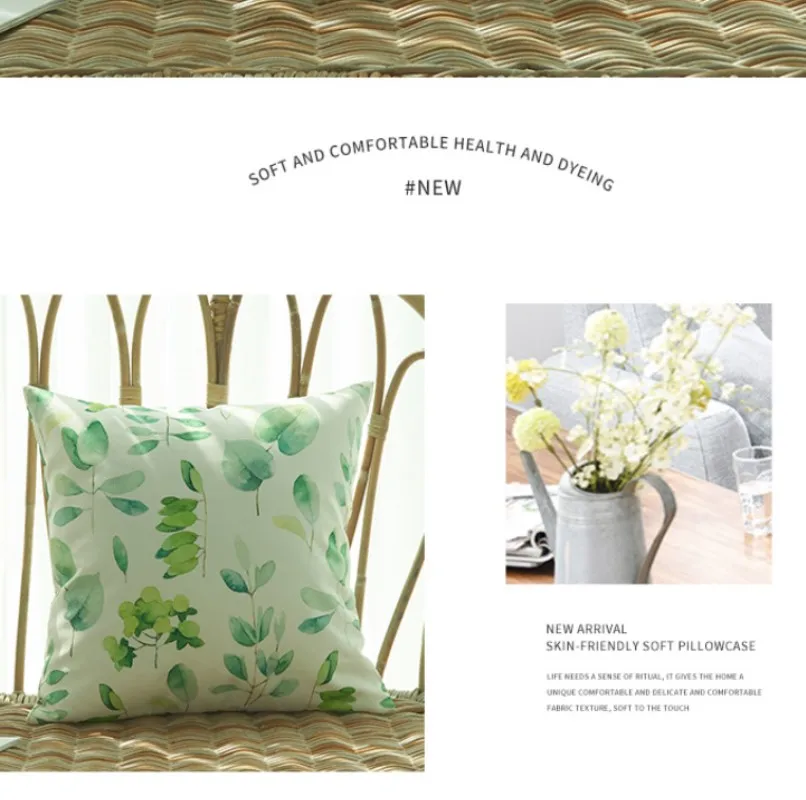 45x45cm Tropical Leaves Outdoor Waterproof Pillow Covers Palm Leaf Plant Decorative Cushion Cases for Patio Furniture Garden