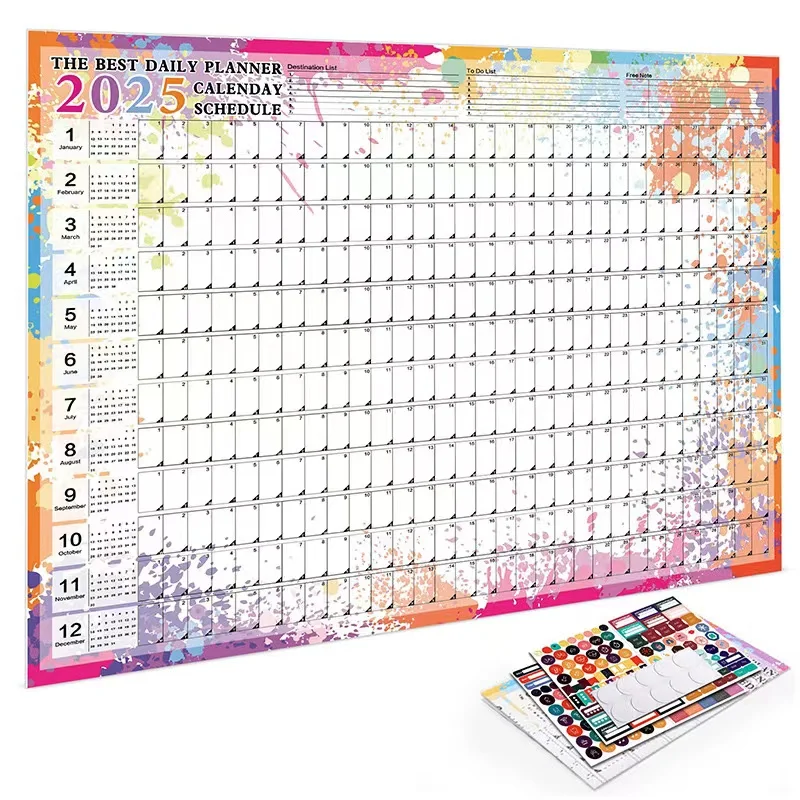 2025 Annual English Calendar Korean Desktop Wall Calendar Creative Simplicity Plan