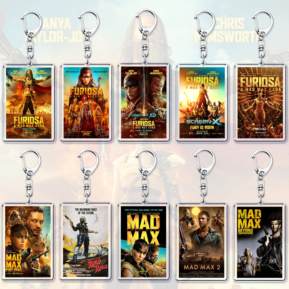 Mad Max Movie Keychains Fury Road Warrior Furiosa Interceptor Keyring for Accessories Bag Pendant Key Chain Ring Jewelry Gifts