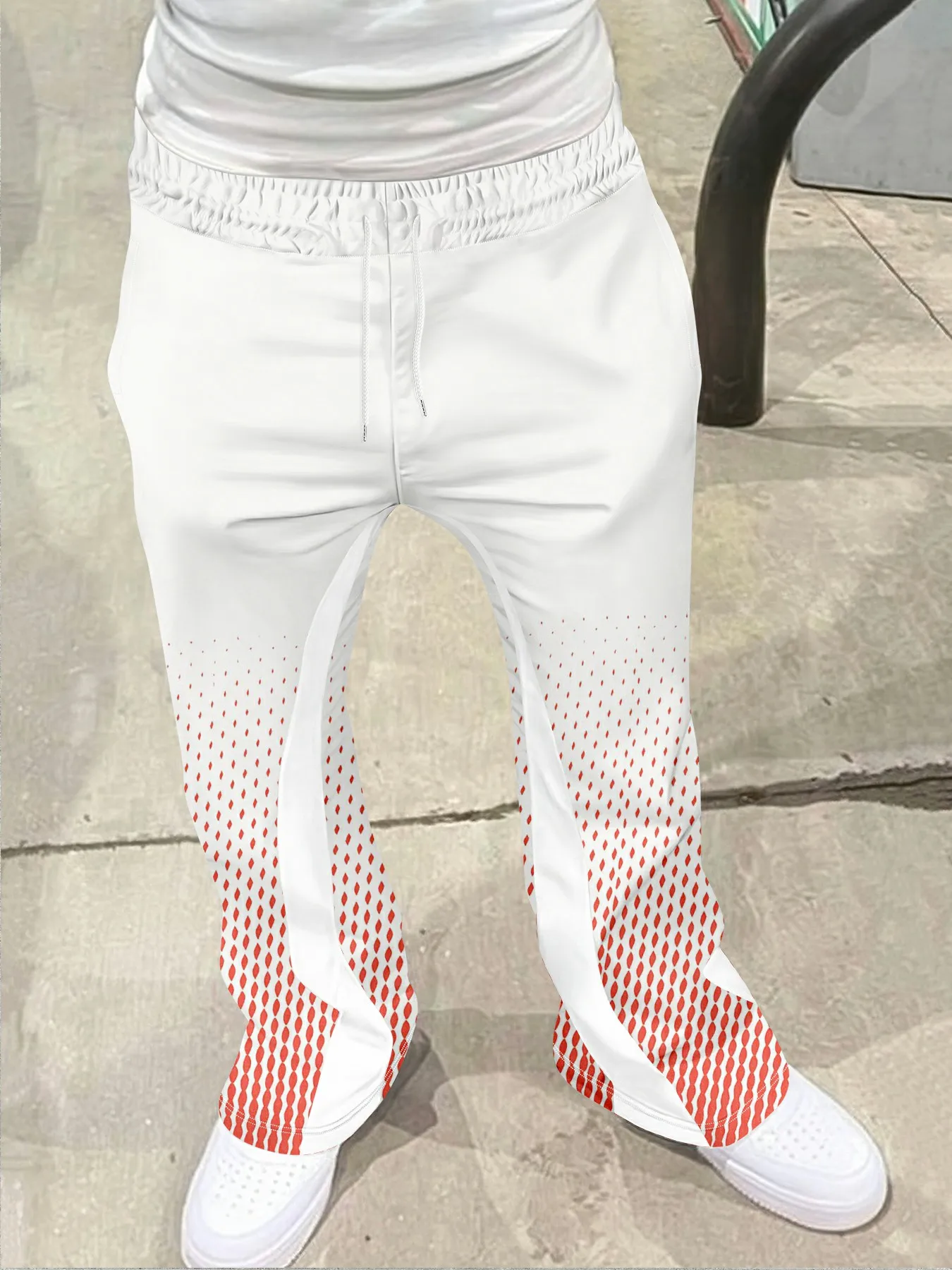 

Мужские повседневные уличные стильные модные модные слегка расклешенные черно-белые спортивные штаны с цветными блоками, мужские брюки