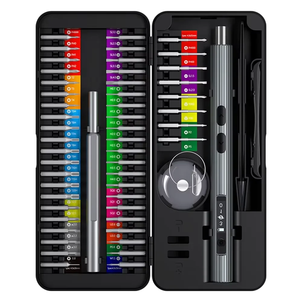 58 in 1 Precision Electric Screwdriver Set with Box, Rechargeable Cordless Mini Magnetic Bits for Phone Watch Laptop Repair