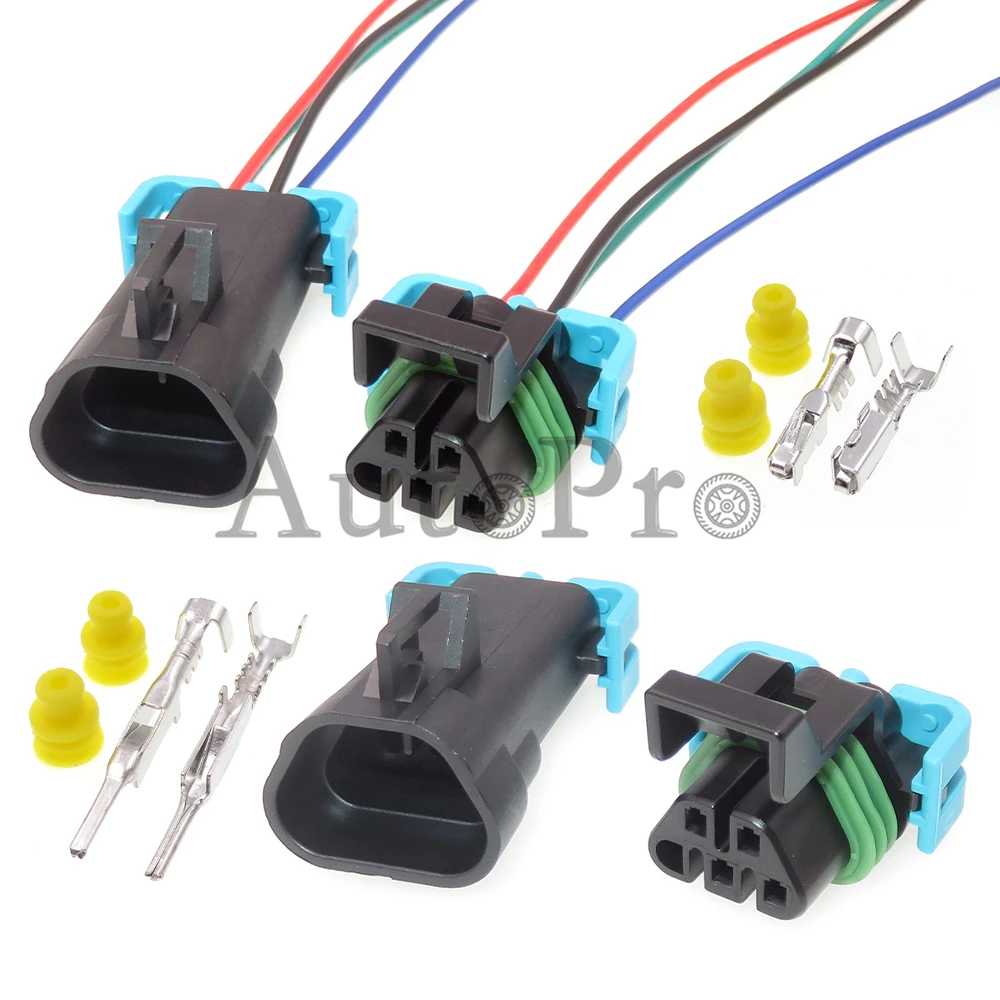 1 Set 4 Hole 12146047 12092839 AC Assembly Car Plastic Housing Sealed Connectors Auto Electrical Wire Socket For Buick