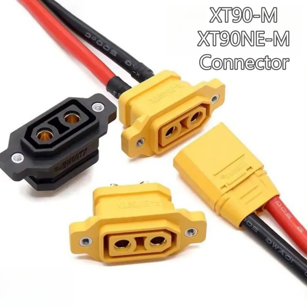 

2pcs Amass Lithium Battery Charging Connector Black Yellow East to Use XT90NE Female Head Gold-plated Copper XT90 Terminal Male