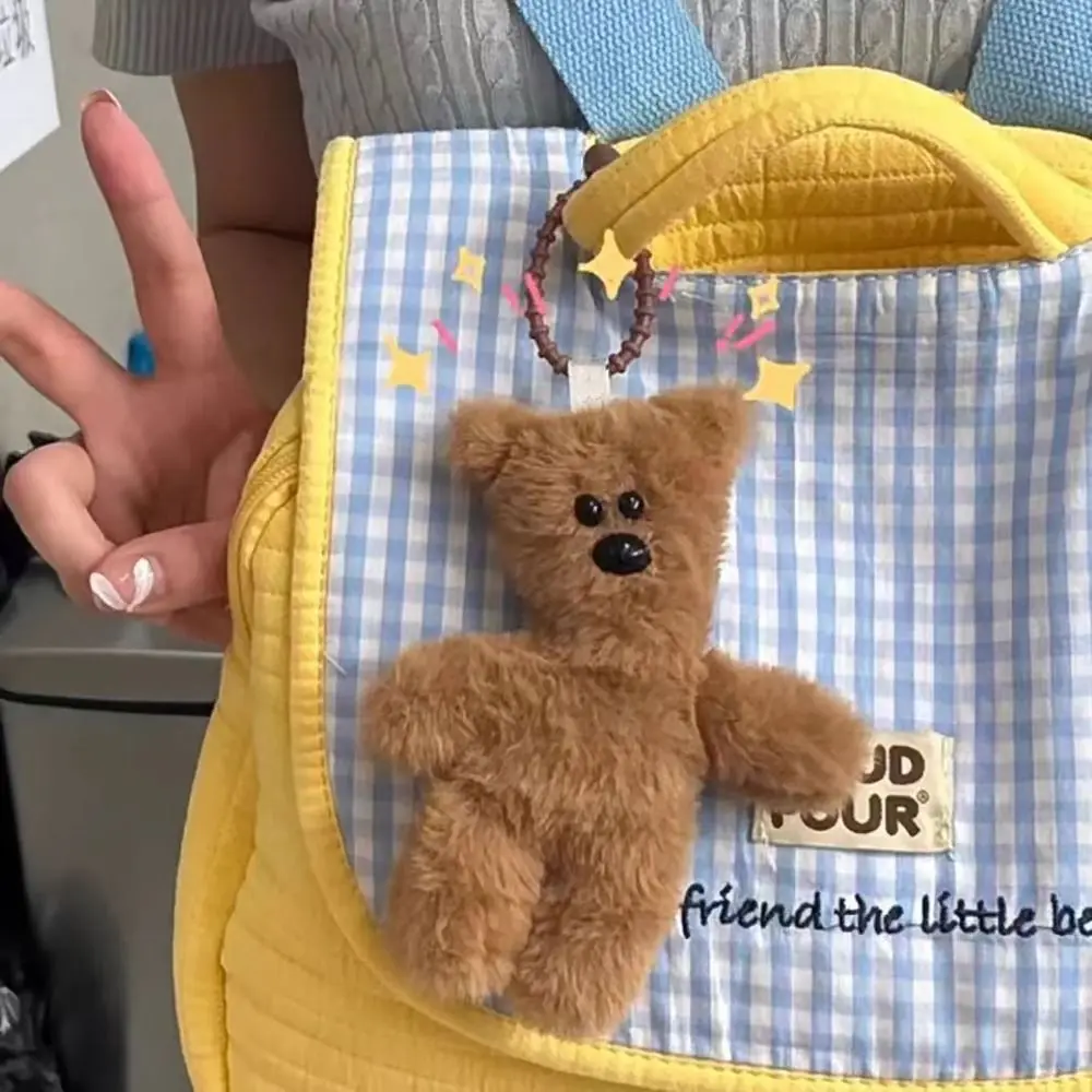 1PC Cute Teddy Bear Doll Pendant Cartoon Decorations Bag Charm Squeak Plush Toy Couple Gift
