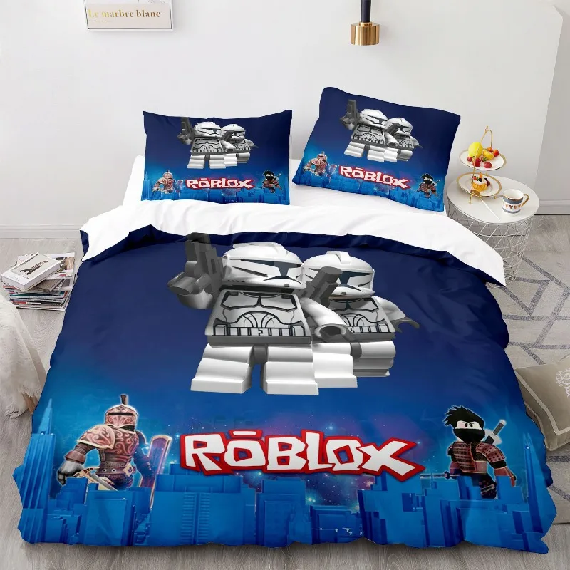 Game Roblox Anime dekbedovertrek schattig bedrukt kinderslaapkamer tiener beddengoed polyester huidvriendelijk kindercadeau