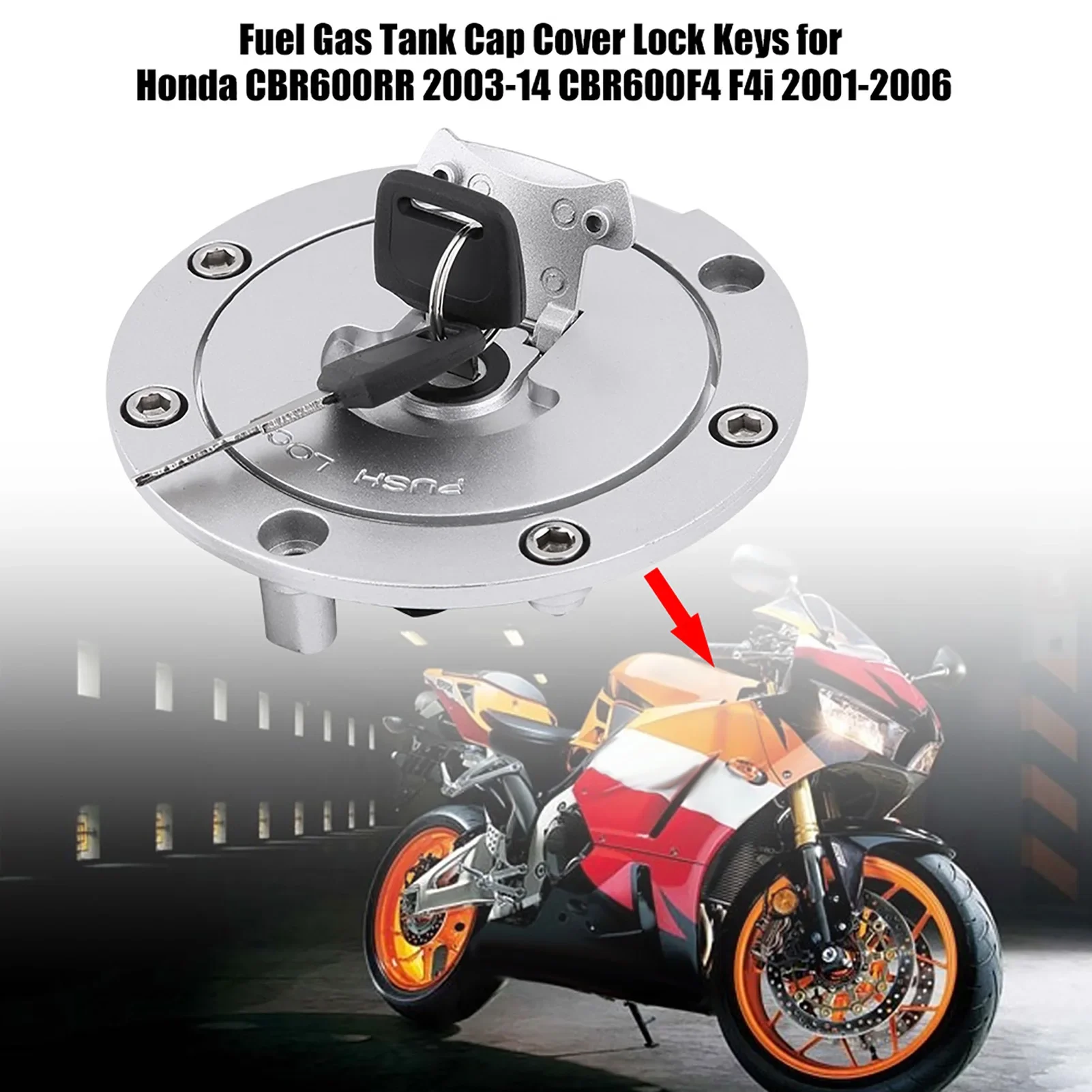 Fuel Gas Tank Cap Cover Lock Keys For CBR600RR 2003‑14 CBR600F4 F4i 2001‑2006