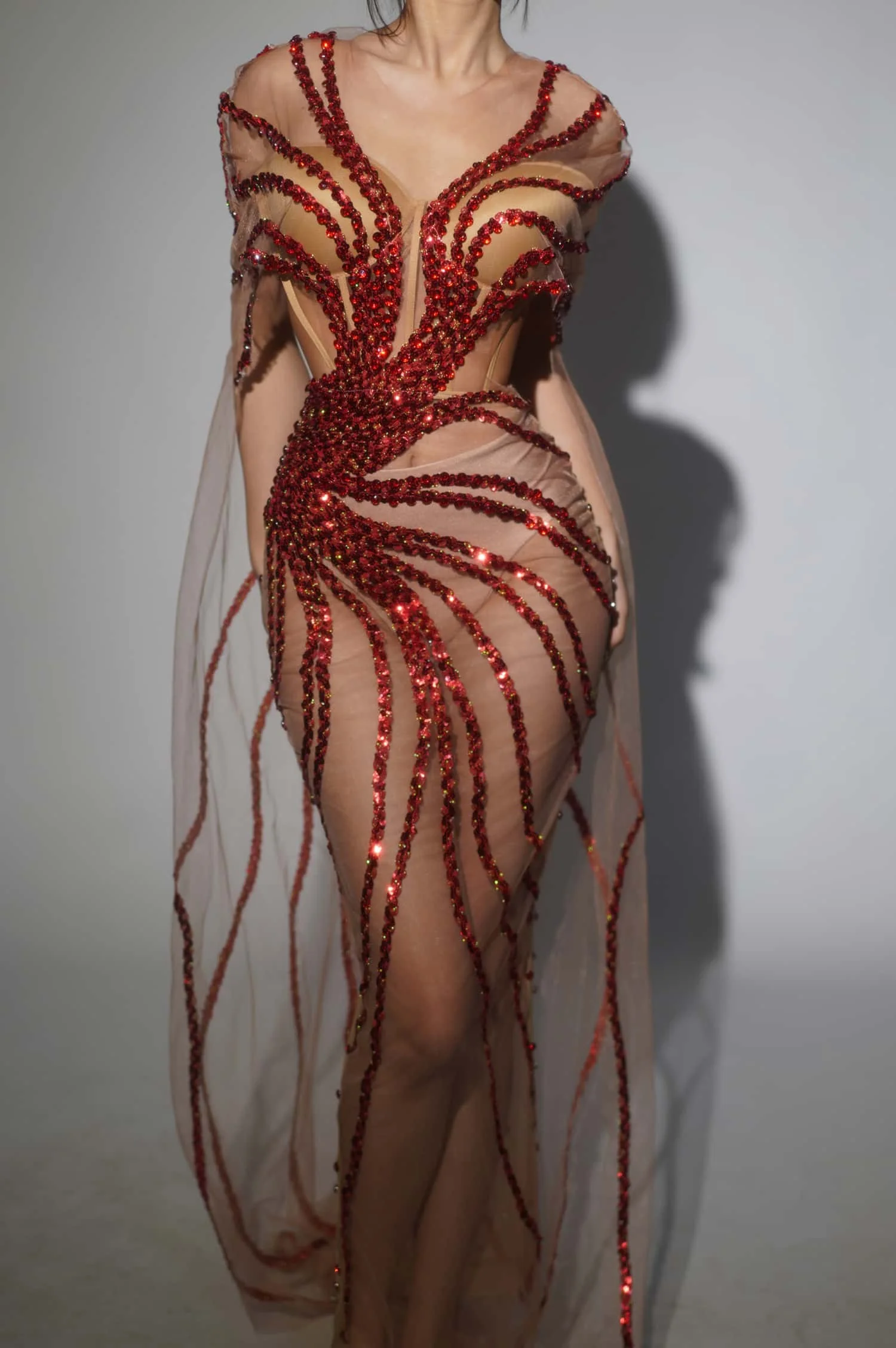 فساتين Dongmai اللامعة بالترتر للنساء، فستان طويل بأكمام تشبه جناح الخفّاش، للاحتفال بعيد الميلاد، ملابس المسرح #6