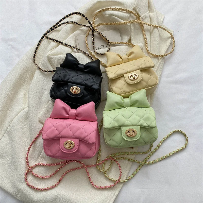 Bolso cruzado con lazo de princesa para niños, Mini bolso cruzado informal, monederos sencillos y bonitos, 2023