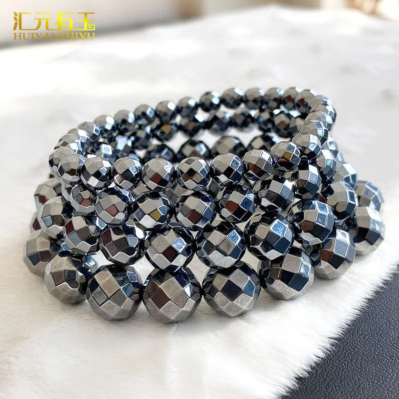 Terahertz Polycrystalline Silicon Cold And Hot Dual Effect Multi-Circle Faceted Magnetic Improvement Bracelet