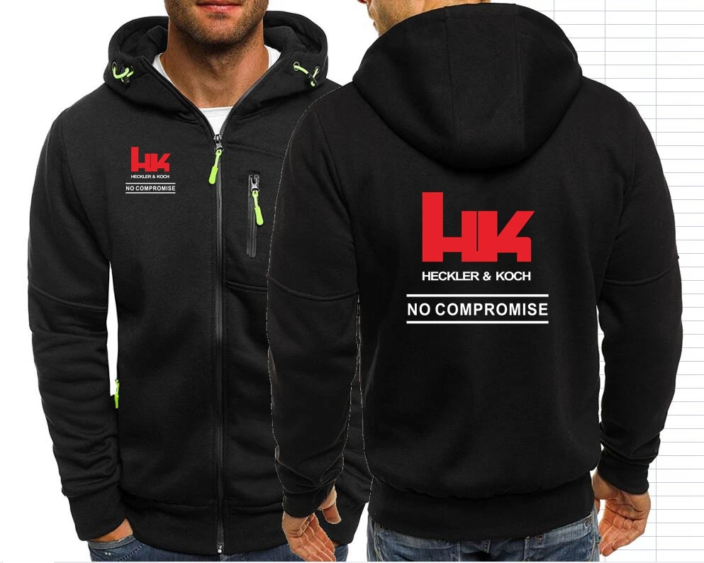 2023 H&K Heckler Koch Jackets Hooded Outdoor Shooting HK MP5 G3 G36 USP Pistol Punisher XM25 Sweatshirts Jacket Men Outerwear