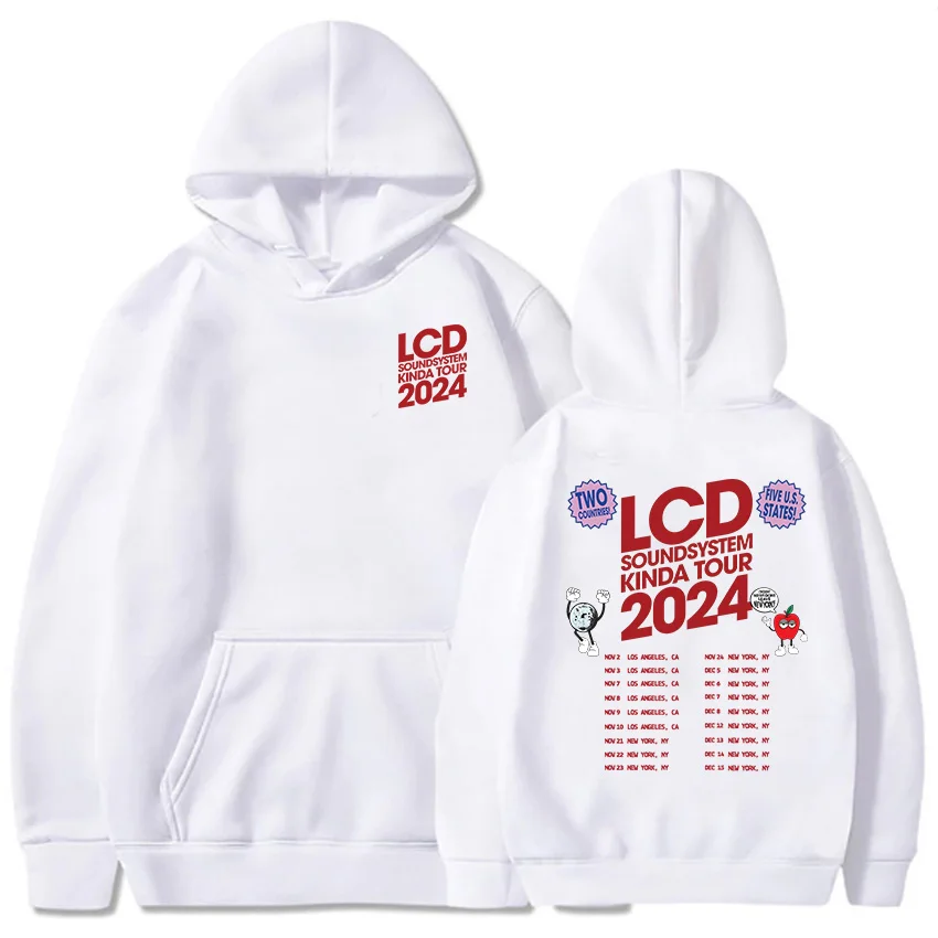 LCD Soundsystem Electronic Rock Band Hoodies 2024 Tour Graphic Printing Sweatshirts Women Clothing Gothic Heavy Mental Sudadera