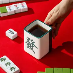 Chinese Drinking Cups Personalized Mahjong Ceramic Cups New Year Gift Creativity Coffee Cup Mahjong Coffee Cups Retro