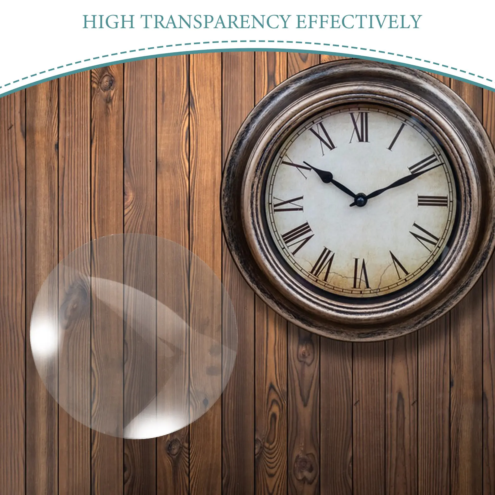 6.5 Inch Clear Convex Glass Clock Front Cover Round Dome Transparent Panel for Wall Clocks Desk Clocks Vintage Modern Decor Easy