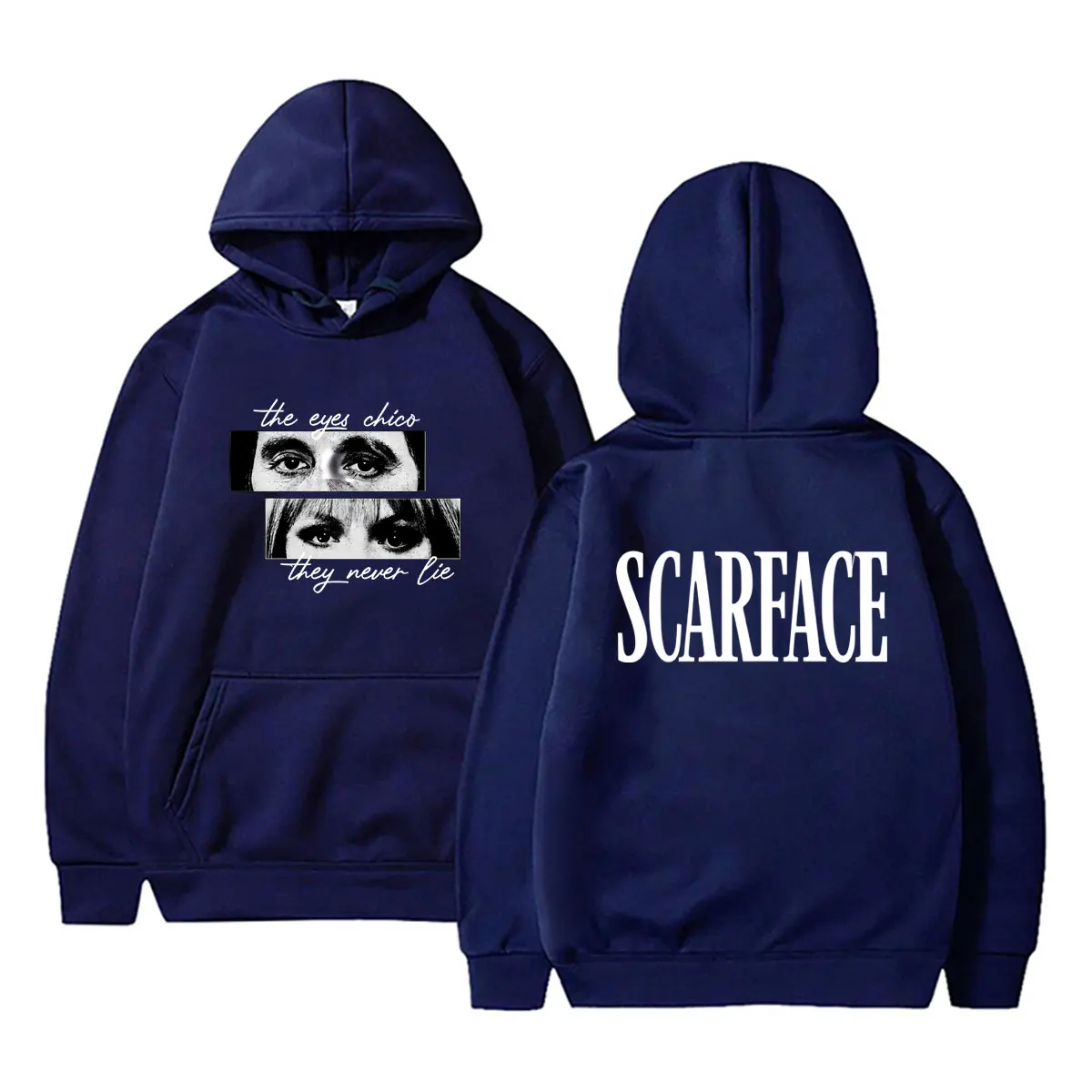 Heißer 90er-Jahre-Klassiker Gangster-Film Scarface Hoodie Tony Montana Al Pacino Sweatshirt Herren Damen Hip Hop Oversized Pullover Hoodies – Detail 4