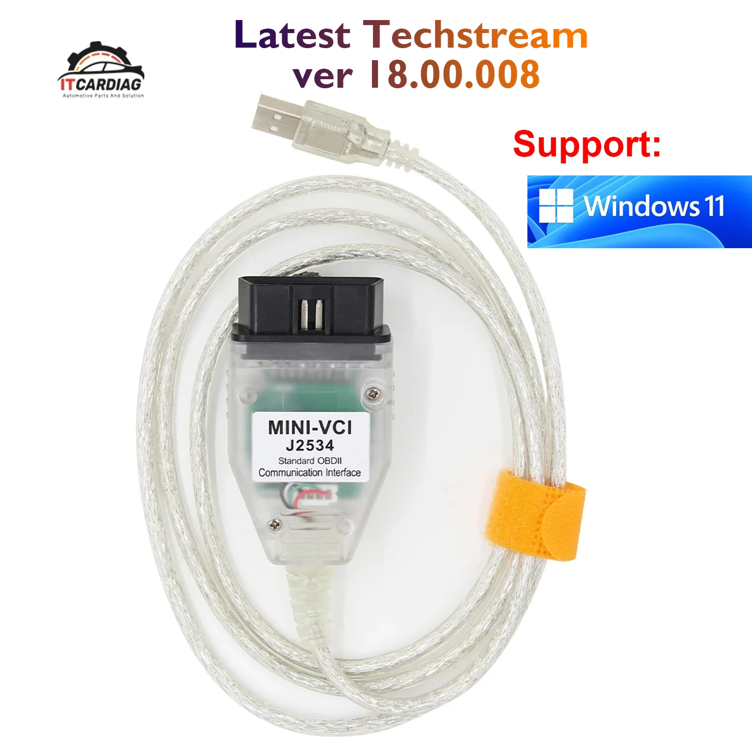 02/2023 Mini Vci For Toyota TIS Techstream V18.00.008 Minivci MINI-VCI FTDI For J2534 Auto Scanner OBD2 Car Diagnostics Cable