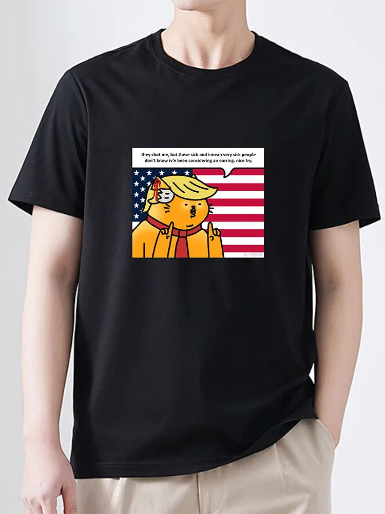 

New Boys and Girls Trump Personalized Pattern Letter T-Shirt Fight Pure Cotton Comfortable T-Shirt Fashion Alternative T-Shirt