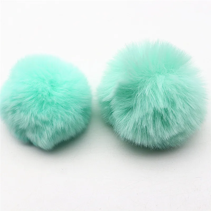 15pcs Fluffy Soft Imitation Rex Rabbit Pom Pom Faux Plush Pom Pom DIY Keychain Backpack Pendant Home Decor Pompom  5-8cm