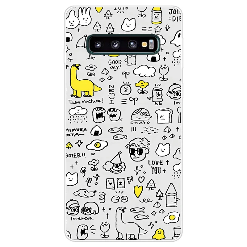 B Printed Case For Samsung Galaxy S10 S10+ TPU Silicon Phone Shell For Samsung S10 Plus S10e Case Back Cover Bumper Fundas Coque