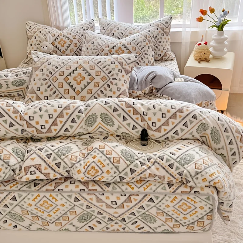 1 قطعة 2026 أحدث مزدوجة الوجهين رمي الصوف بطانية الدفء الشتاء بطانيات السرير/التخييم غطاء سرير مزدوج المفرش على السرير