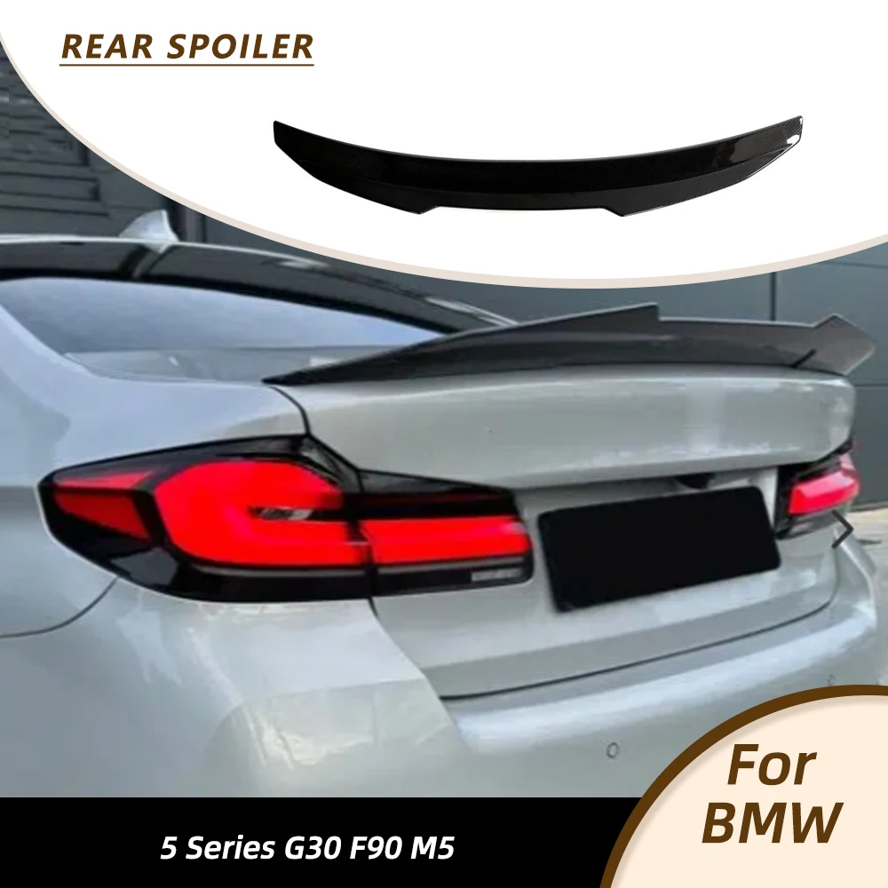 

Задний спойлер для BMW 5 серии G30 530i 540i F90 M5 2017-2023, накладка на крышку багажника, карбон (сухой препрег)
