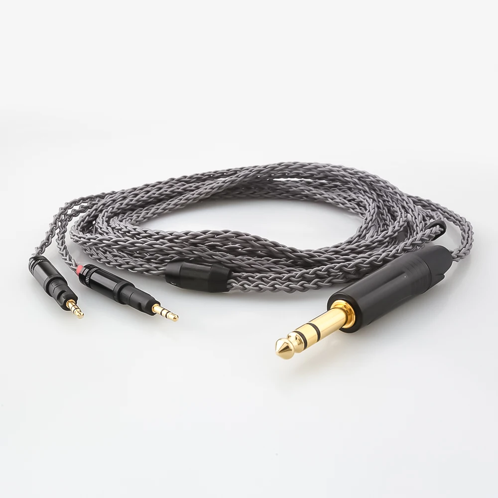 New OCC Silver Plated HIFI Headphone Upgrade Cable for ATH-R70X Dual 3.5mm to 4.4mm XLR 6.35mm Balanced Audio Replacement Cord