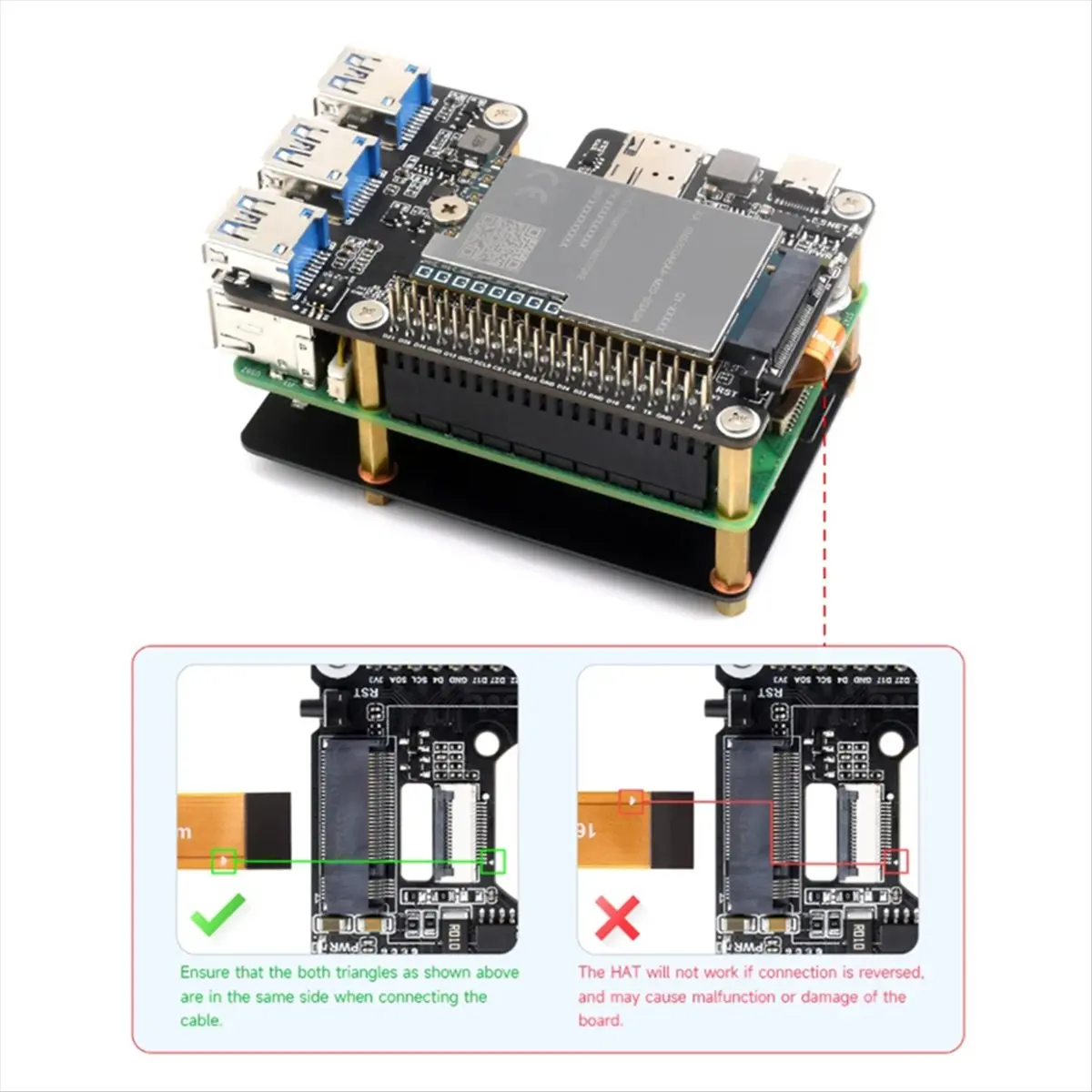 Y60A NEW-PCIe to M.2 4G/5G and USB 3.2 HAT Compatible with SIMCom/Quectel 4G/5G Modules,PCIe Expansion Board for Raspberry Pi 5