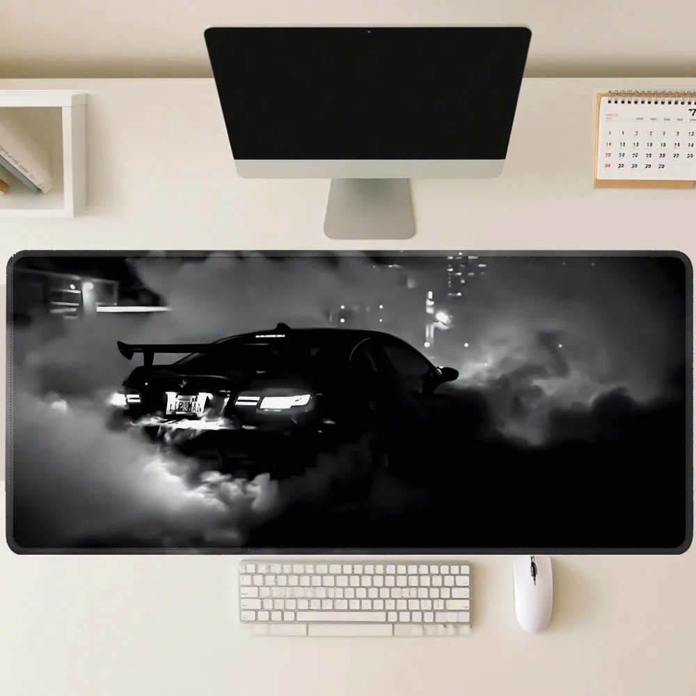 Black and White Stylish Racing Computer Mouse Pad and Keyboard Pad, Mouse Pad and Gaming Accessories Alfombrillas Gaming
