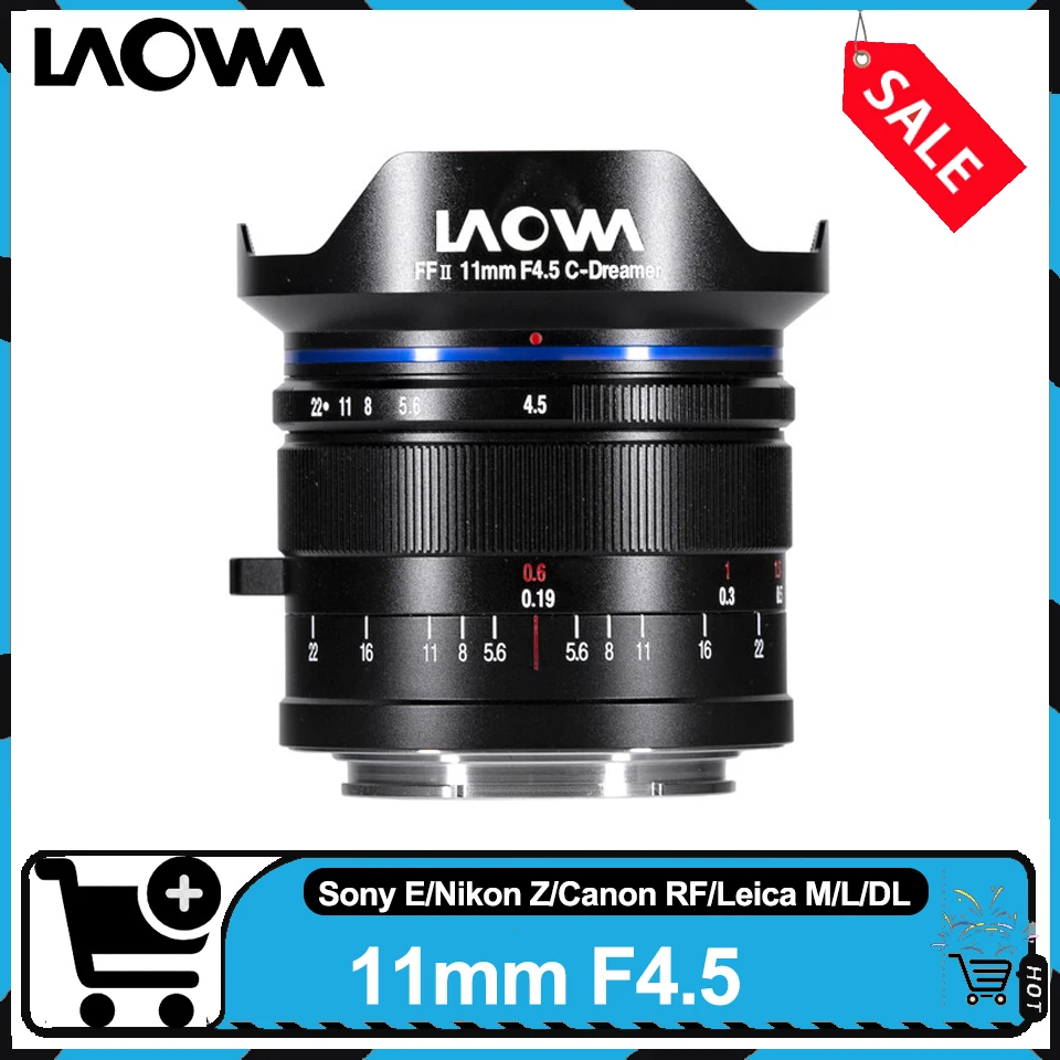 

Полнокадровый объектив Laowa 11 мм F4.5 для дрона, сверхширокоугольный объектив для камеры Canon R5 Nikon Z50 Sony A7S Leica M2 DL Mount