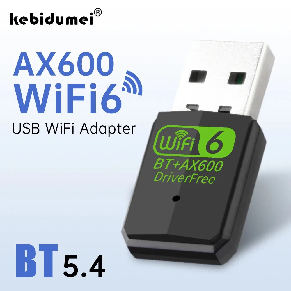 Adapter 2w1 AX600 Bluetooth 5.4 USB WiFi 6 Dongle Dual Band 2.4G&5GHz Karta Sieciowa Bezprzewodowy Odbiornik dla Windows 10/11