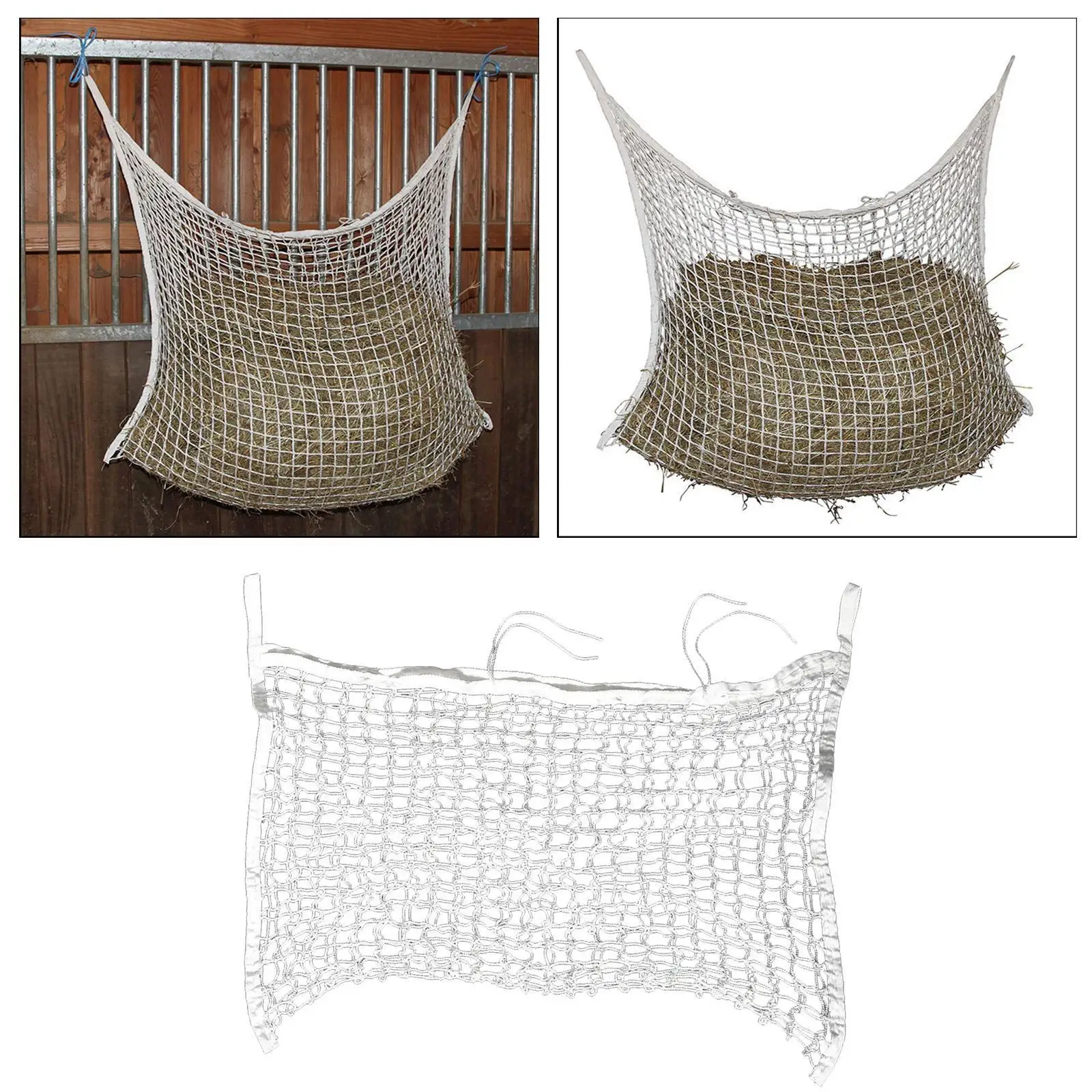 Horse Hay Net Horse Feed Hanging Large Feeder Straw Bag with Small Holes