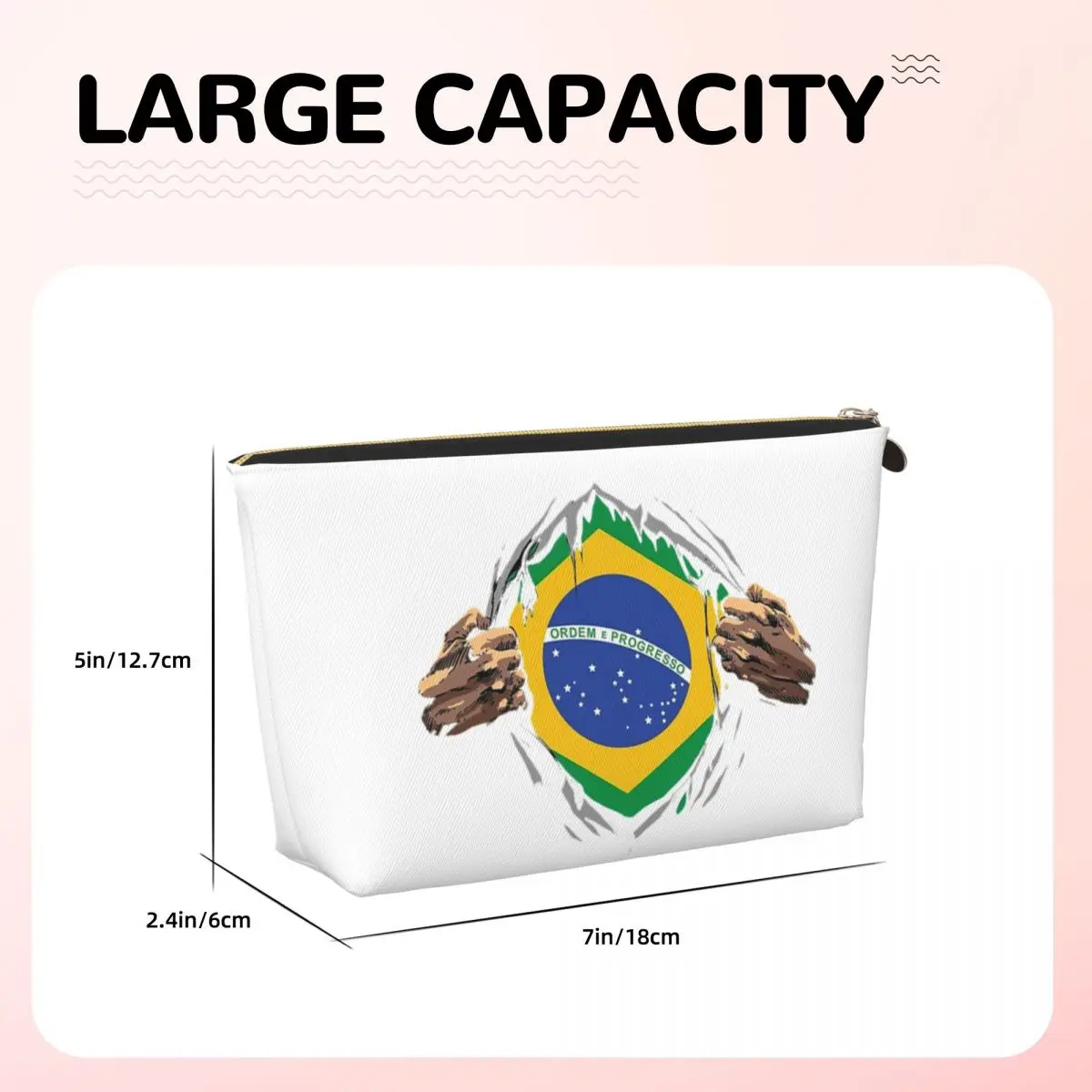 Sac à cosmétiques drapeau National du brésil pour femmes, pochette de rangement de maquillage de voyage, boîte de rangement de toilette, Kit Dopp