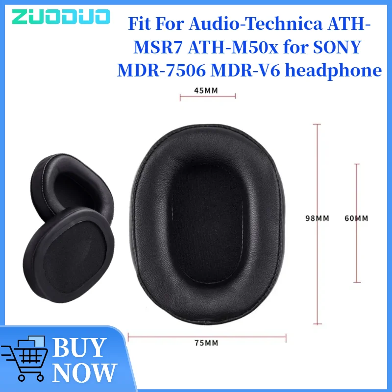 

ZUODUO Earpads Cushions for Audio-Technica ATH-MSR7 ATH-M50x for SONY MDR-7506 MDR-V6 Headphones, Replacement Ear Pads Headset