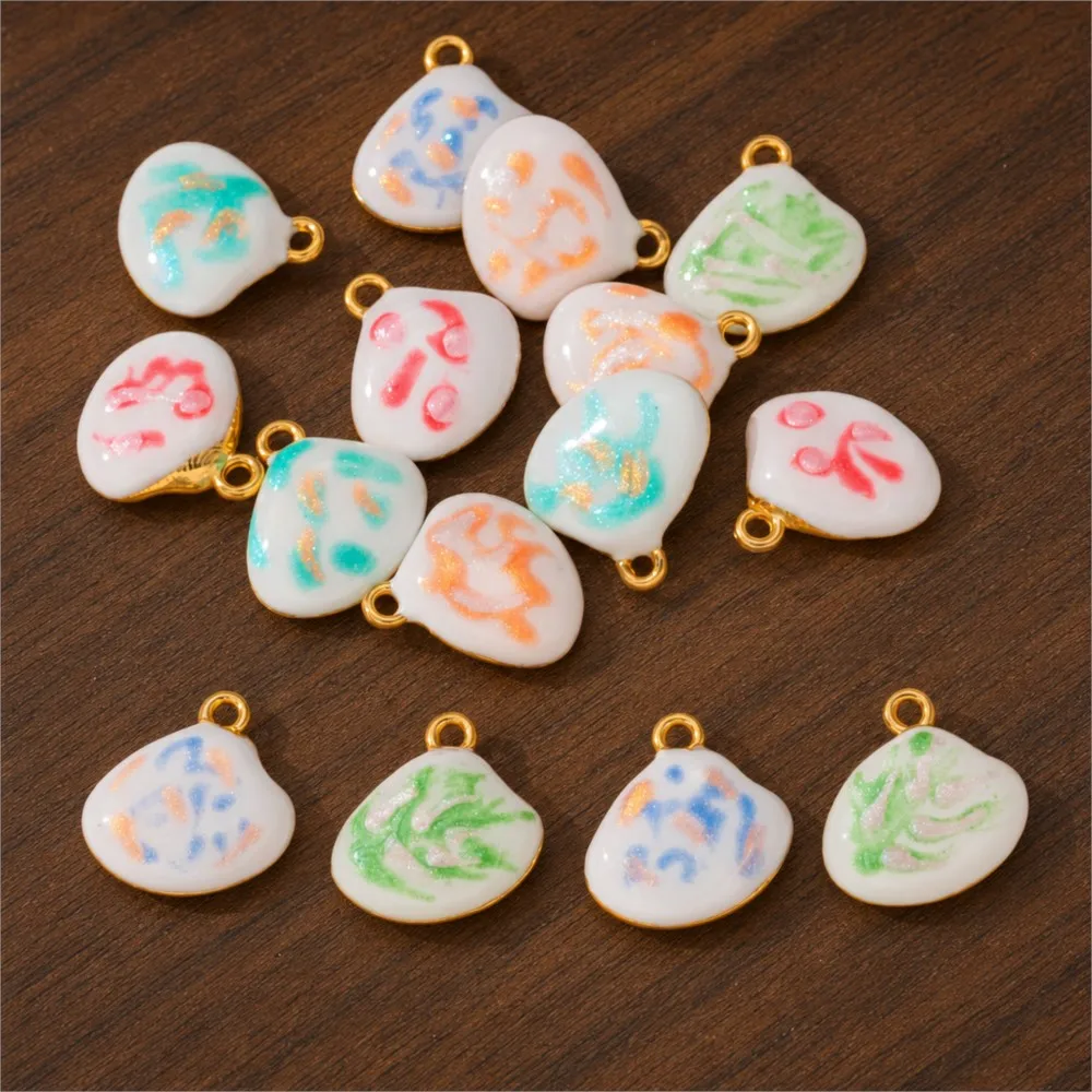 5 pendentifs breloques en émail acier inoxydable thème plage estivale pour la fabrication de bijoux DIY (boucles d'oreilles, colliers, bracelets) et la décoration