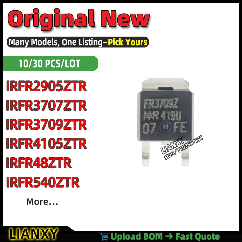 IRFR3707ZTR IRFR3709ZTR IRFR2905ZTR IRFR4105ZTR IRFR540ZTR IRFR48ZTR TO-252-3 RS-485/RS-422 TRANSCEIVER New Original
